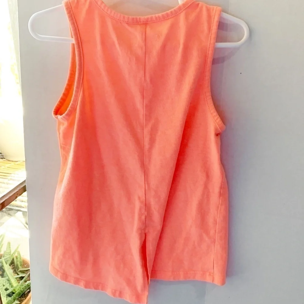 Wonder Nation Girls multi-color neon tank top. Size 6-6x. Flamingo